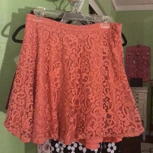 Orange/Pink lace circle skirt